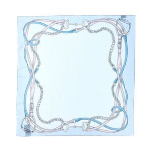 Gucci Printed Gg Silk Jacquard Carre, Blue